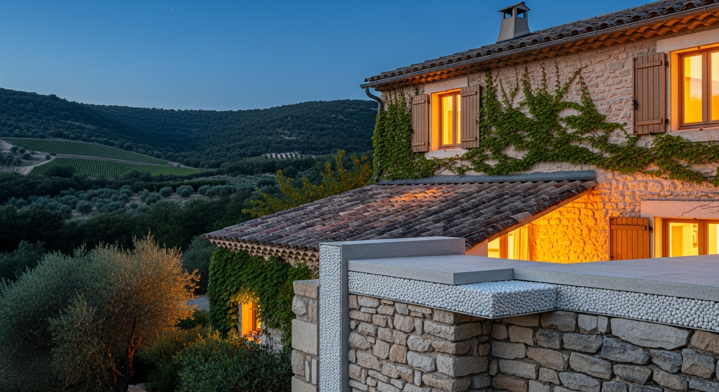 Maison confortable, luberon, vaucluse, isolation microbille 